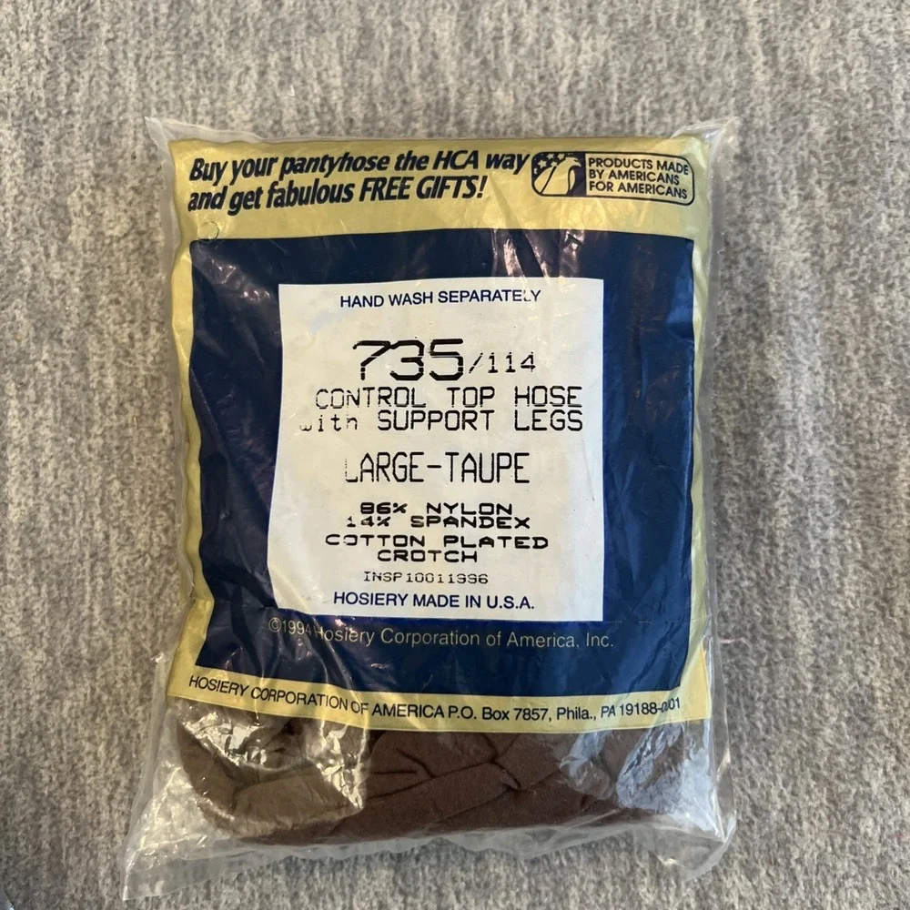Silkies Pantyhose‎ Control Top Large Taupe Vintage 90s #735 Support Legs USA New